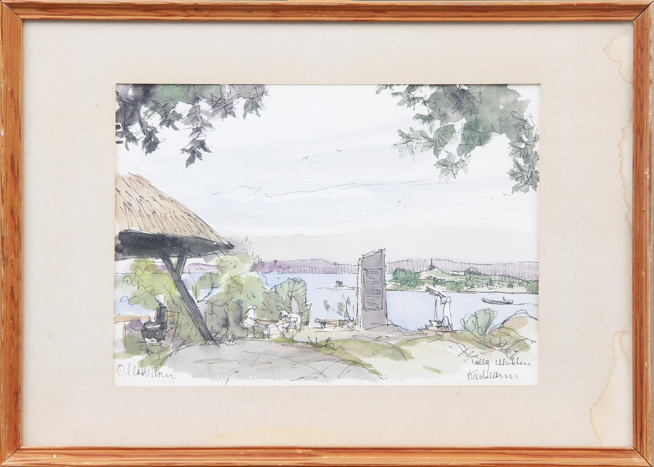OLE MATHIESEN. WATERCOLOUR, on paper, signed.