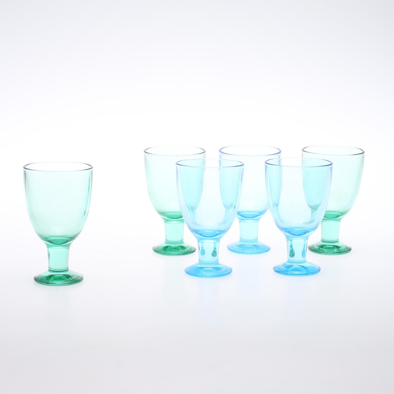VINGLAS, 6 st, glas, "Verna" Kerttu Nurminen, Iittala, modern tillverkning.