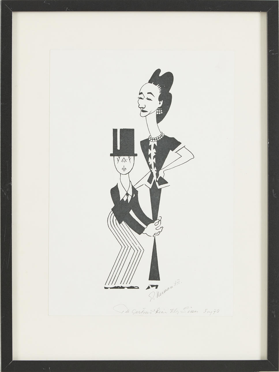 EINAR NERMAN. Embracing couple, ink, signed, dated.