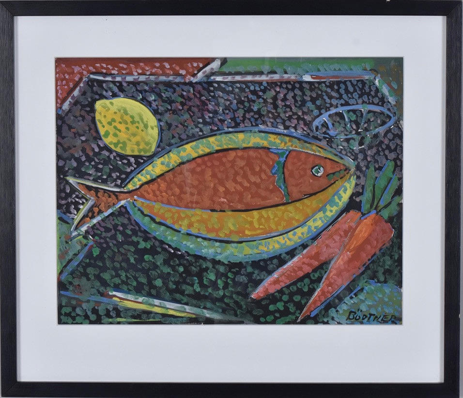 GUSTAV BÖRTNER. Gouache.