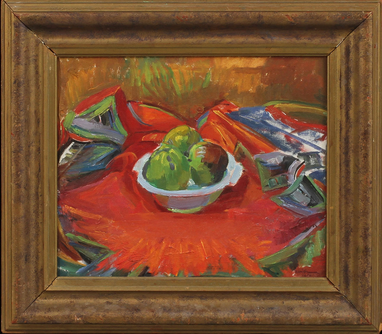 ELLA WANNER. Stilleben, olja på pannå, signerad.