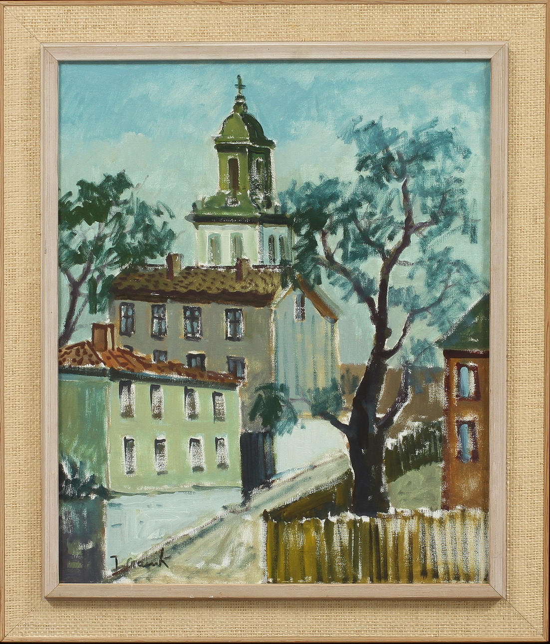 TAGE GAVIK. "Andrewsgatan, Majorna", olja på duk, signerad.