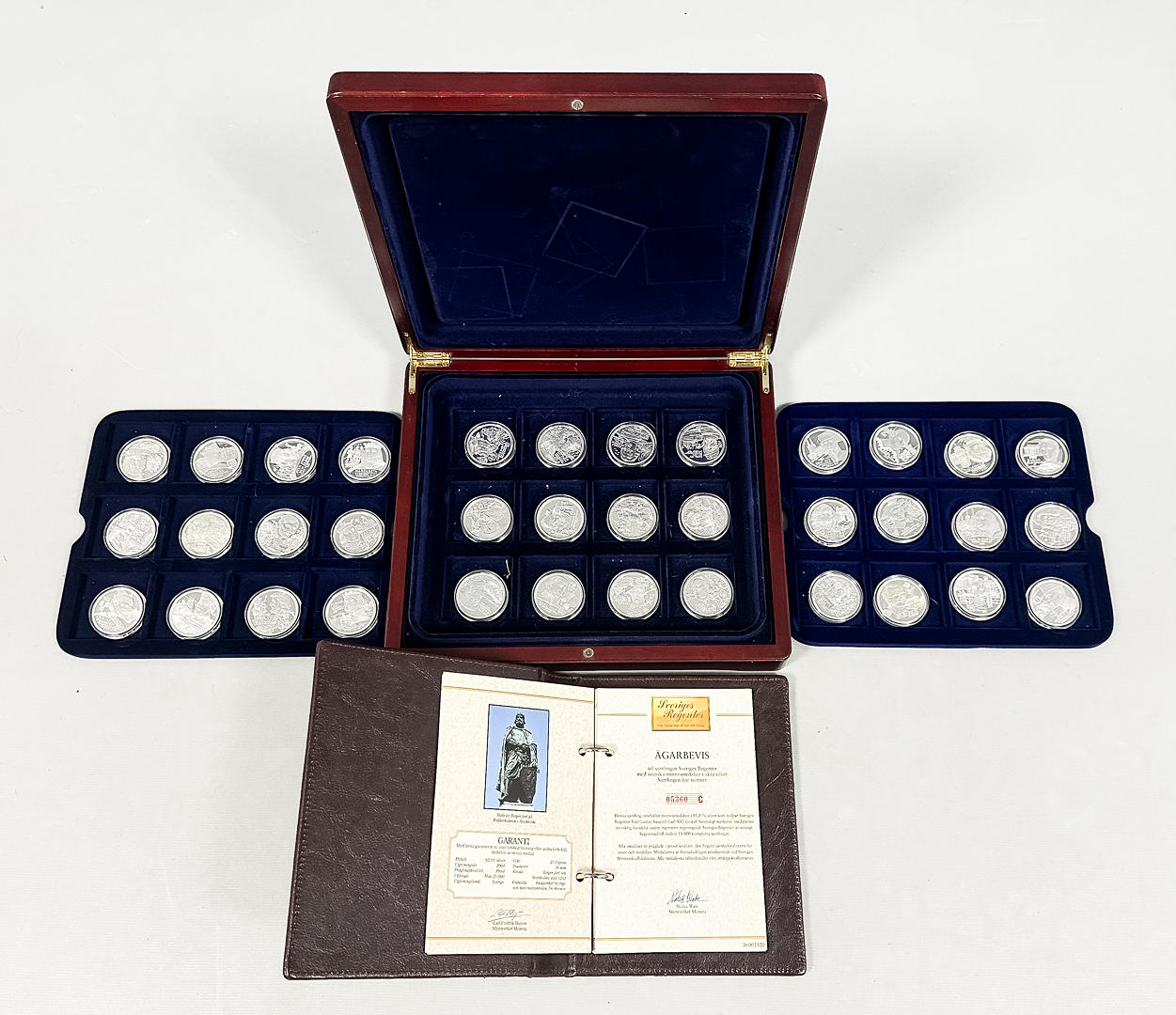 SILVERMYNT SAMLING, "Sveriges Regenter", 36 mynt.