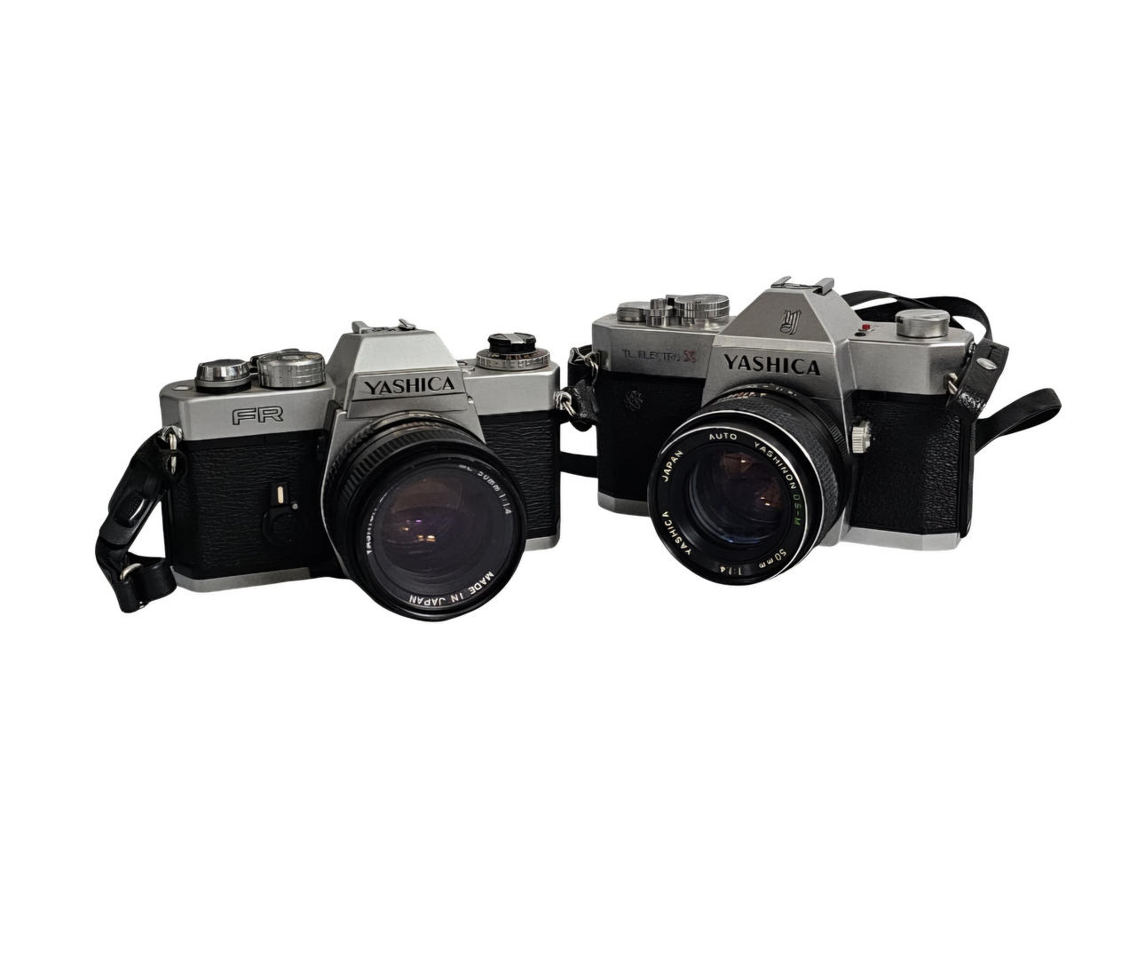Yashica. Two cameras with lenses.