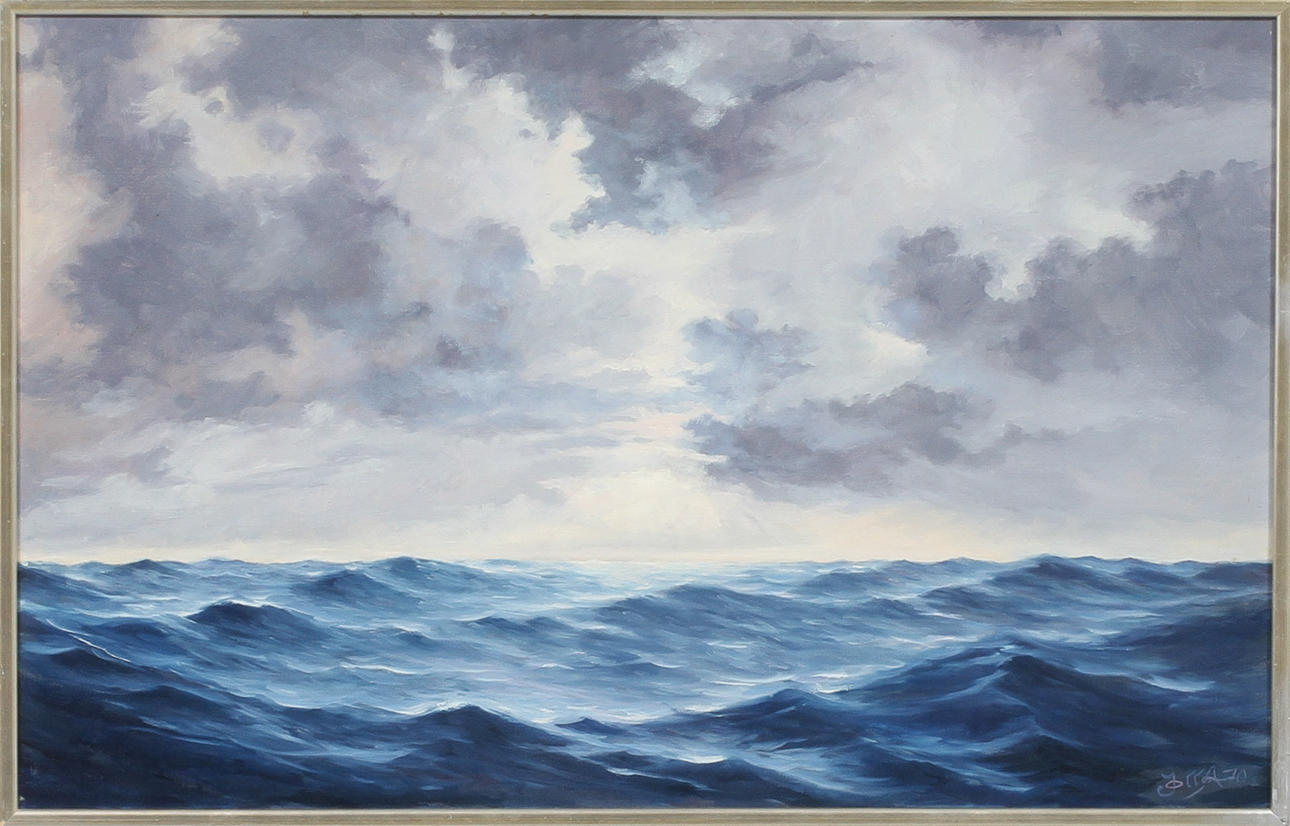 OTTO ANDERSSON. Havsmotiv, olja på duk, sign o da -70.