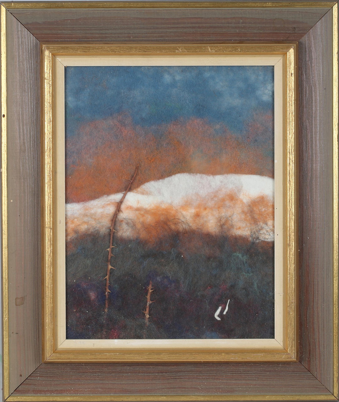 LISA JOHANSSON. Mountain motif, wool, monogram signed.