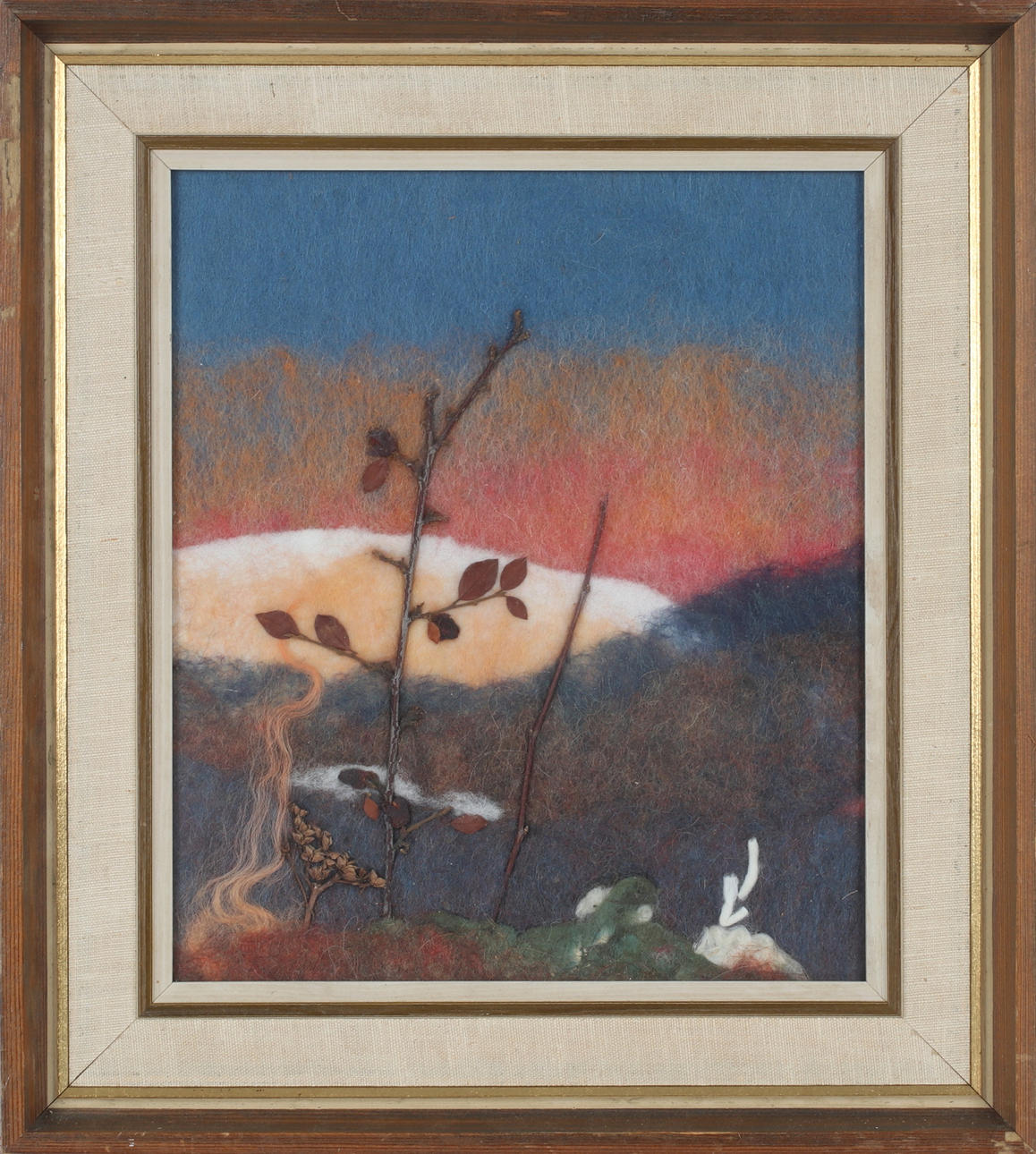 LISA JOHANSSON. Mountain motif, wool, monogram signed.