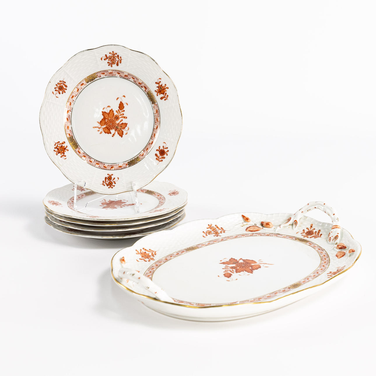 DISH, SIDE PLATES, 6 pieces, Herend, Hungary.