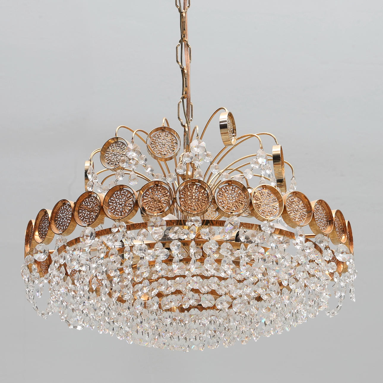 CEILING LAMP. Crystal plafond, 6 light points.