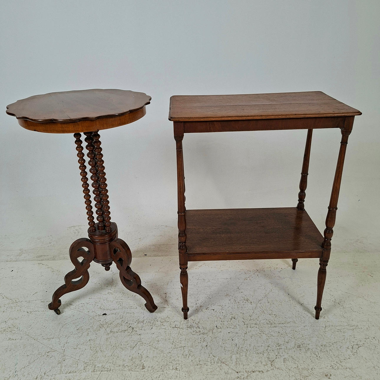 TABLES, 2 pcs, circa 1900.