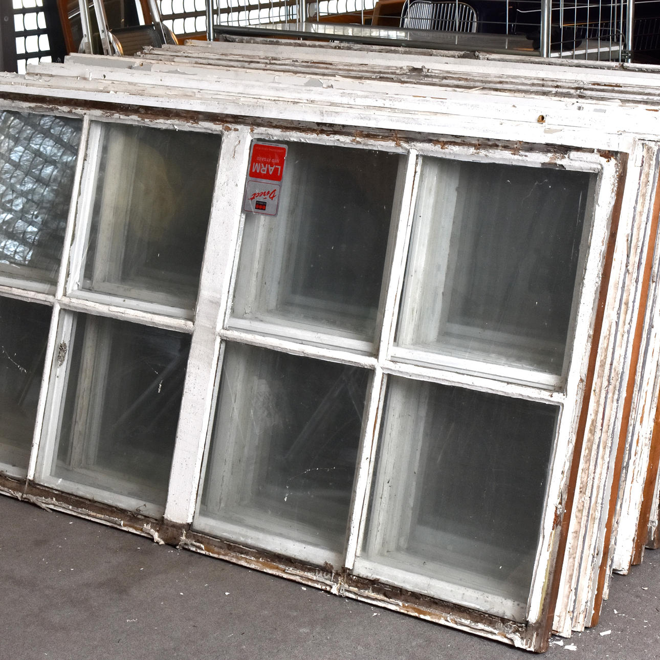 WINDOWS, 12 pcs, white lacquered wood.