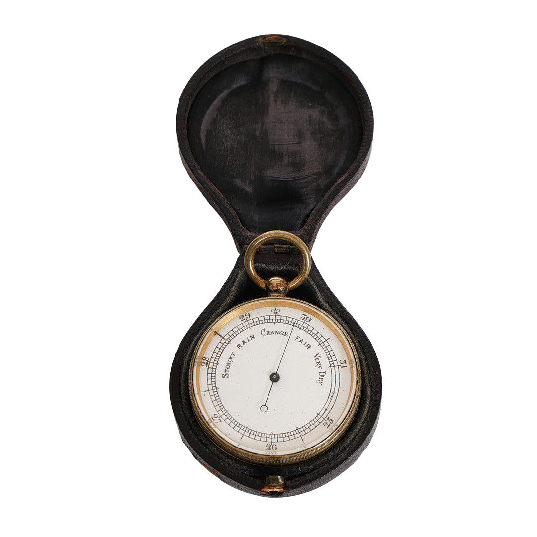 A VICTORIAN CASED POCKET ANEROID BAROMETER. Collectables - Technica ...