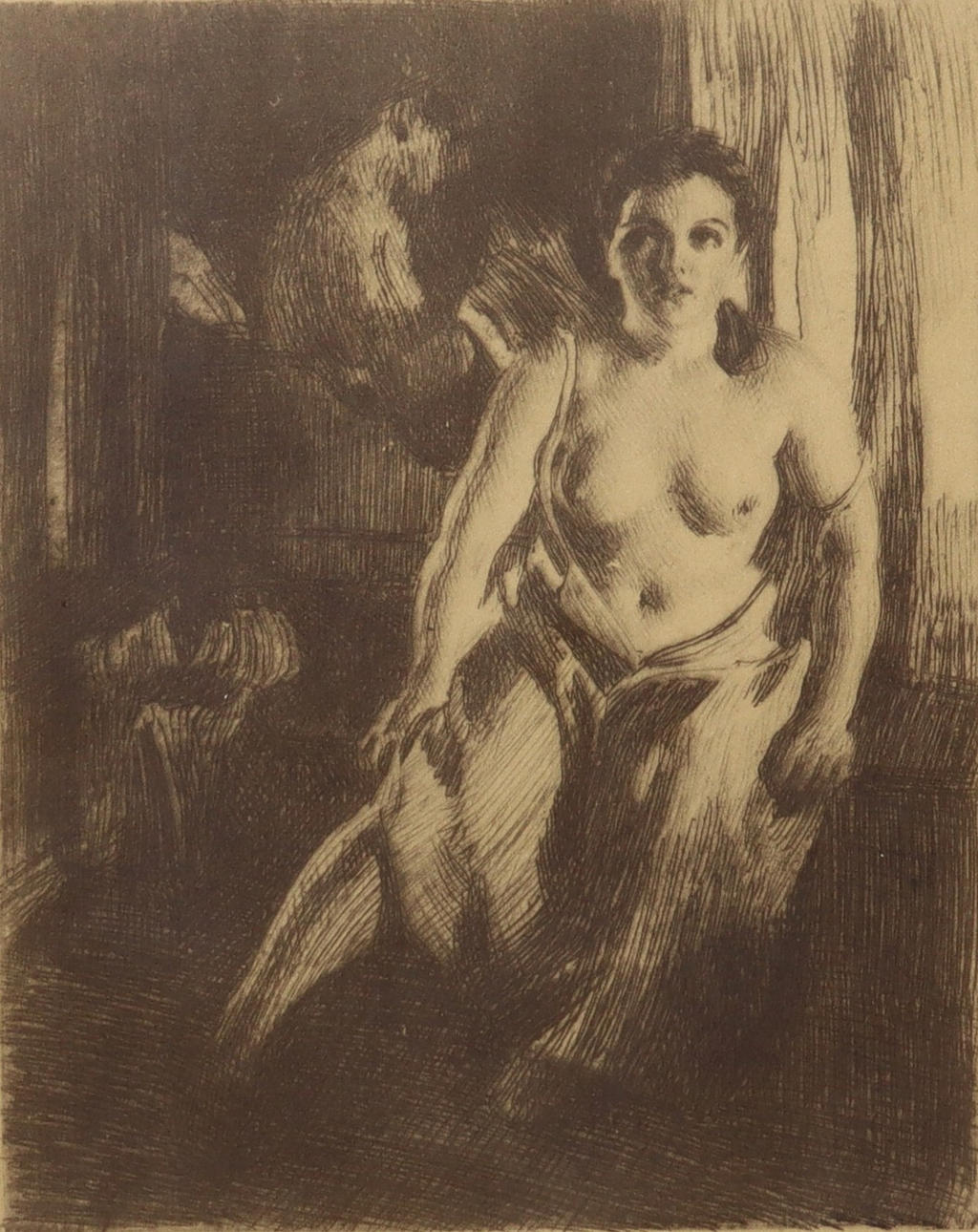 AFTER ANDERS ZORN. “Bedstool”, lithograph.