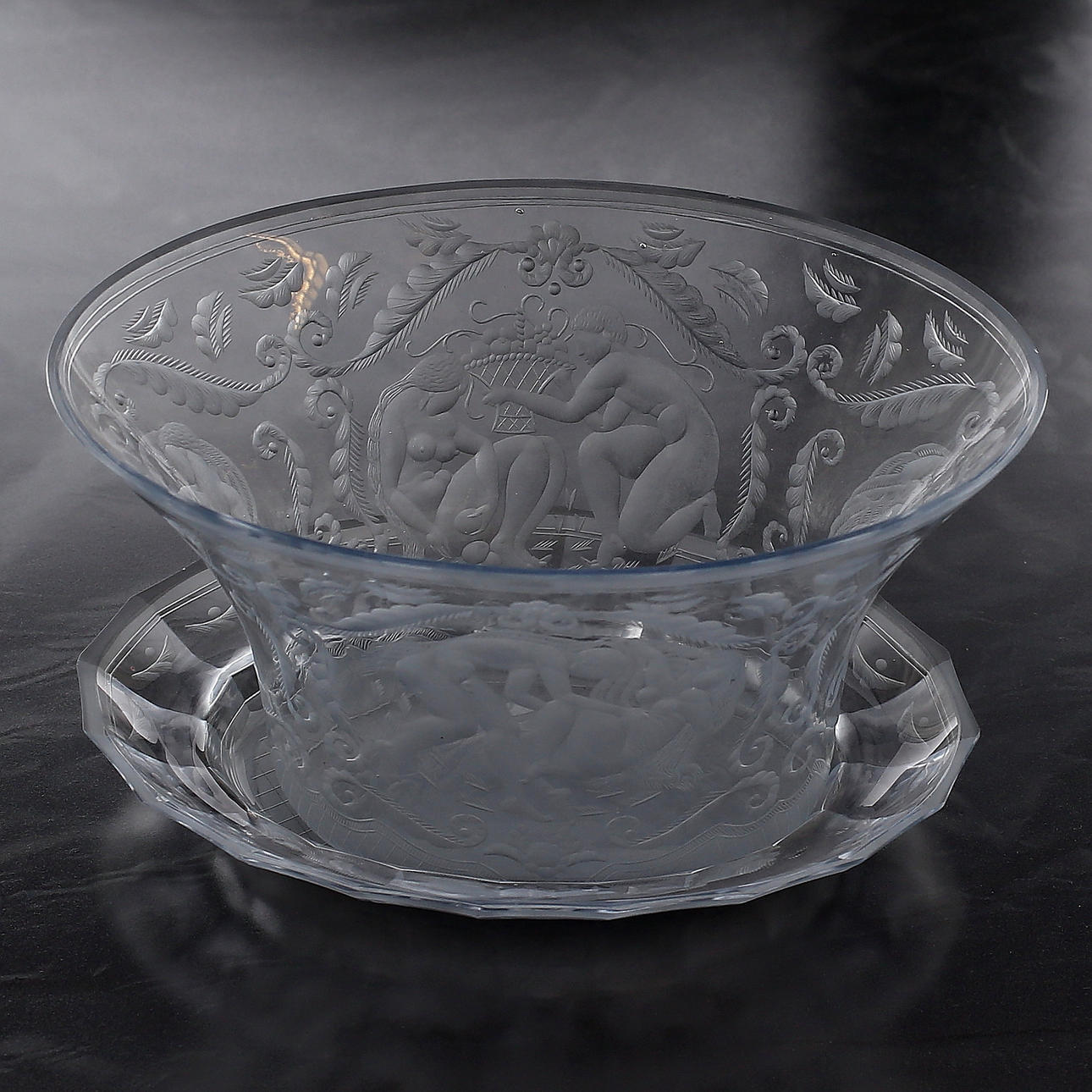 SKÅL, med FAT, Orrefors, Simon Gate, signerad.