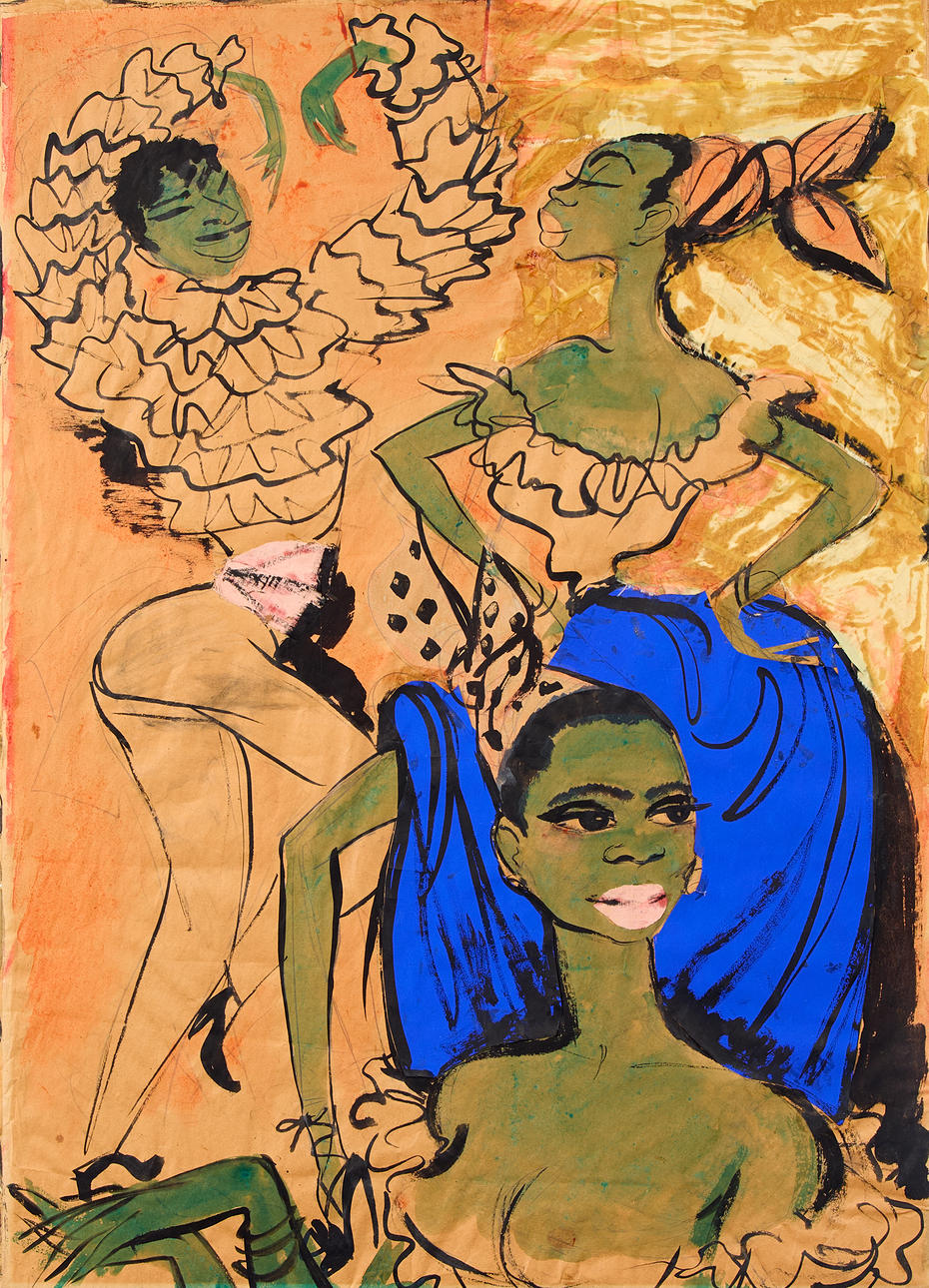 ATTRIBUTED TO MAX (MAGO) GOLDSTEIN 1925-2008. Costume sketch.