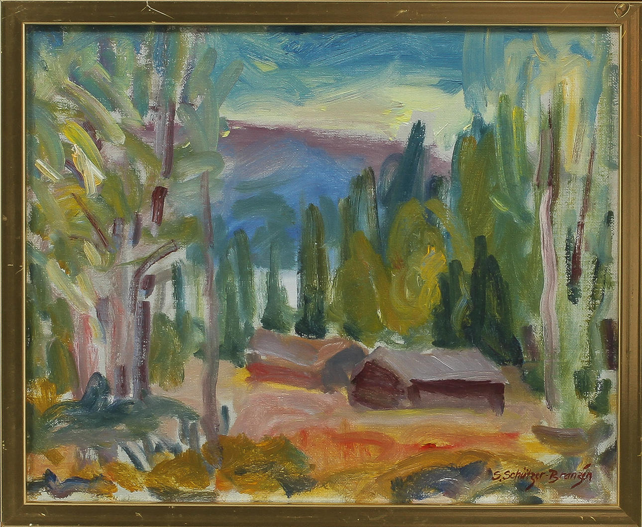 SVEN SCHÜTZER-BRANZEN. Höst vid Kårebolsätern, olja på duk, sign.