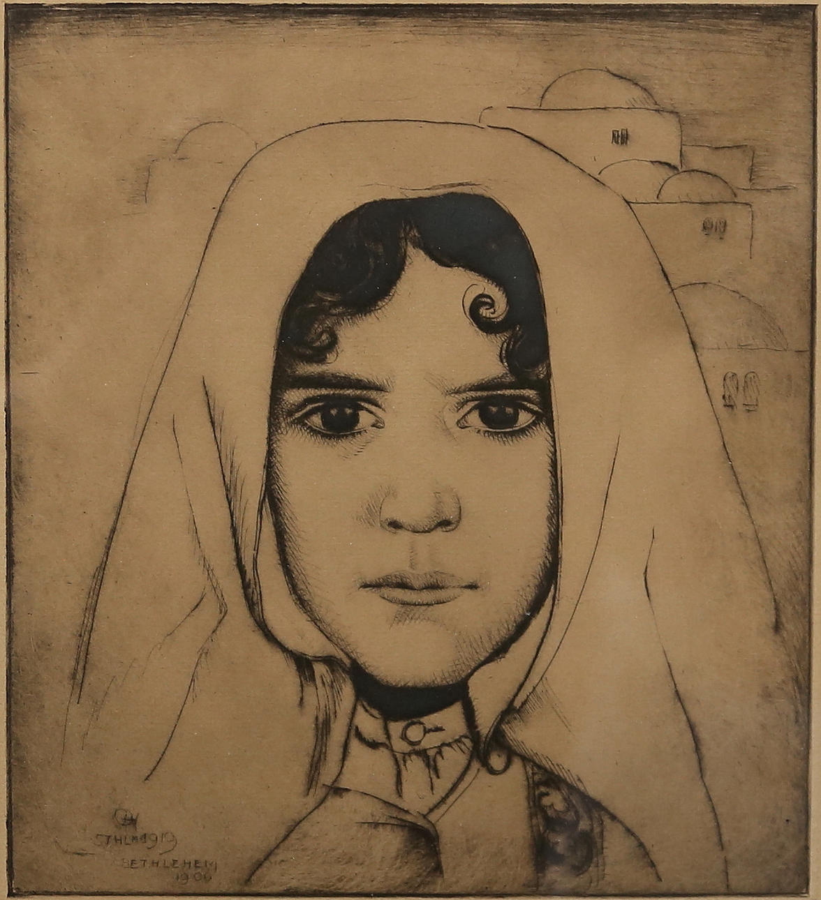 OLLE HJORTZBERG. etching, signed and dated 1919.