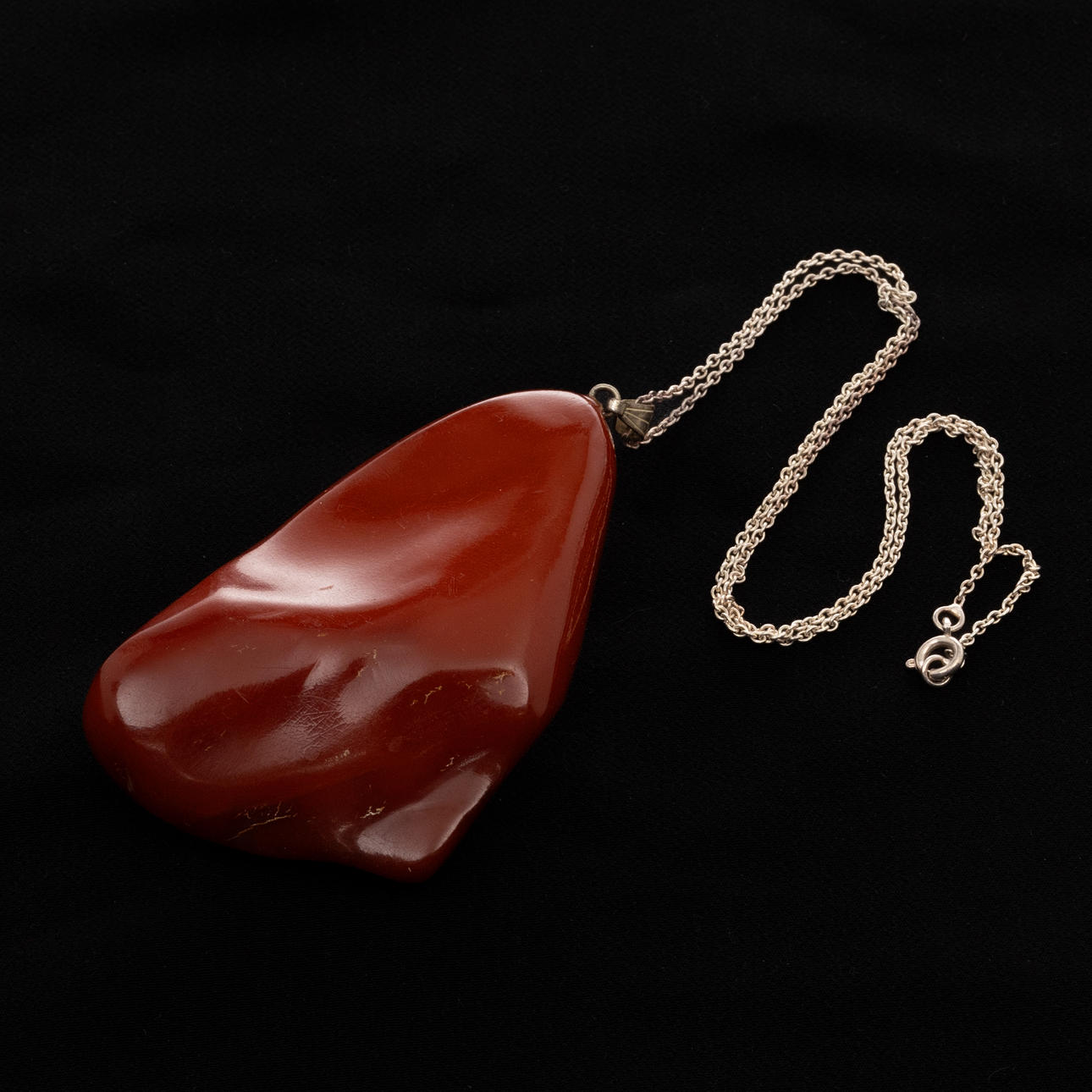 NECKLACE, Silver, Amber.