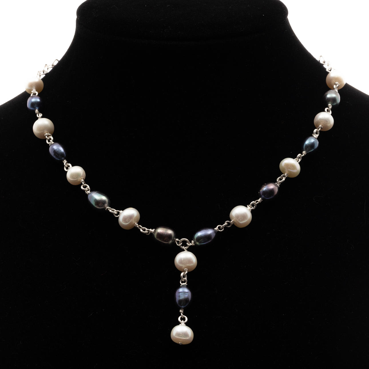 COLLIER, Sterlingsilver, Pärlor.