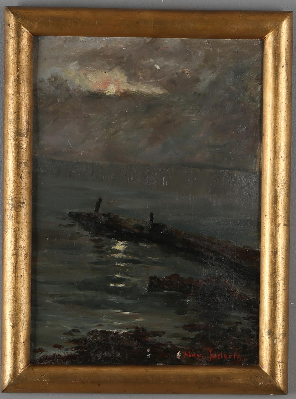 MAJA JÄDERIN-HAGFORS. Månlandskap, olja på duk, signerad Maja Jäderin.