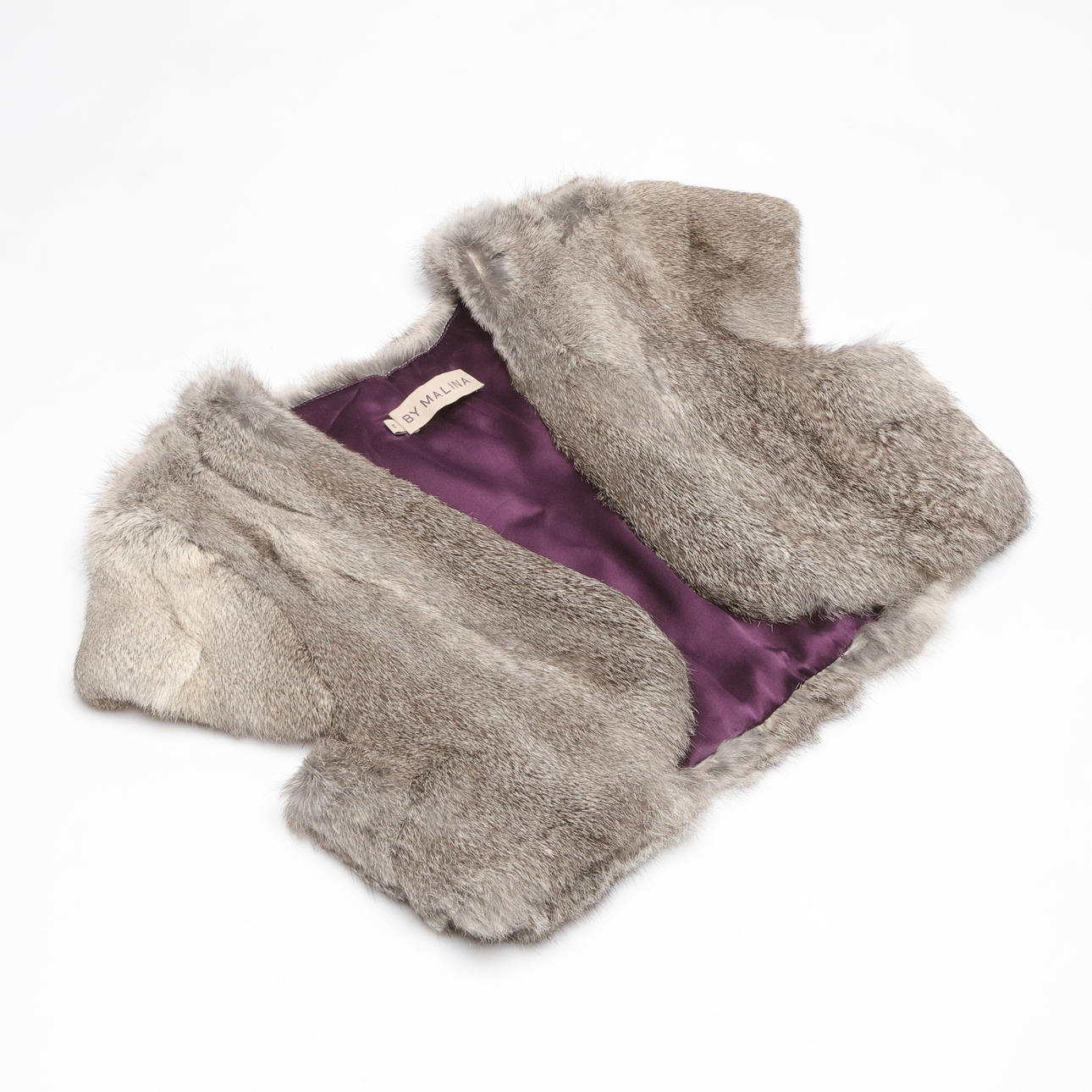 VEST, fur/silk, Malina.