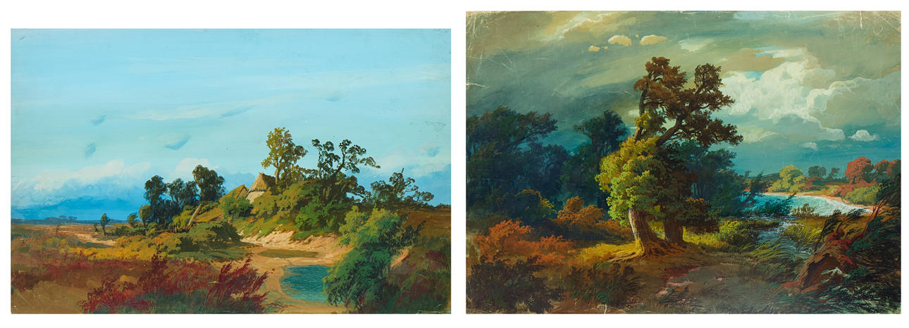 OKÄND KONSTNÄR. Landscape views 2 pieces.