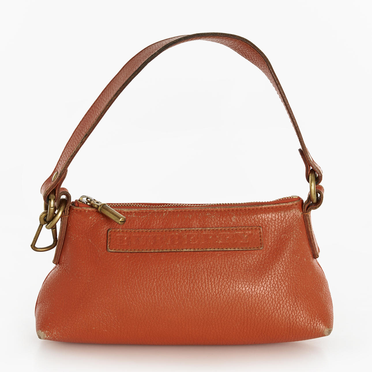 BURBERRY, handväska, orange, läder.