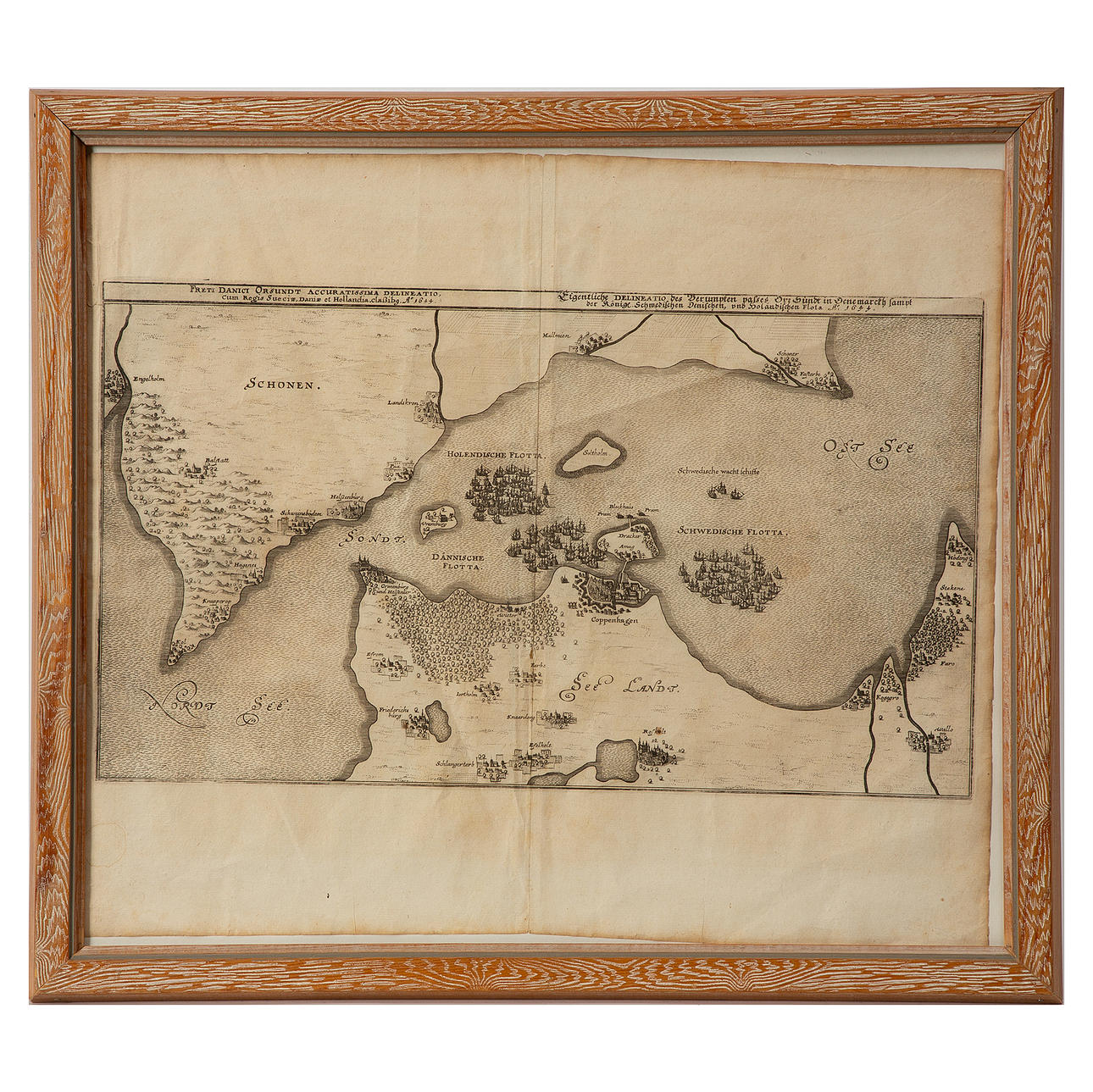 KARTA, Öresund, daterad 1644.