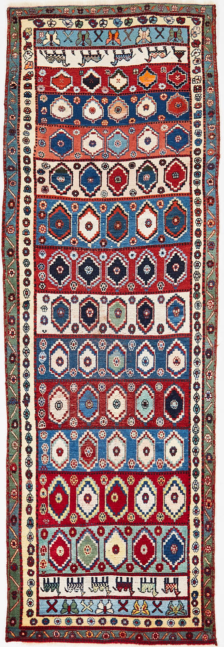 ORIENT CARPET, old, gallery, approx 275x90 cm.