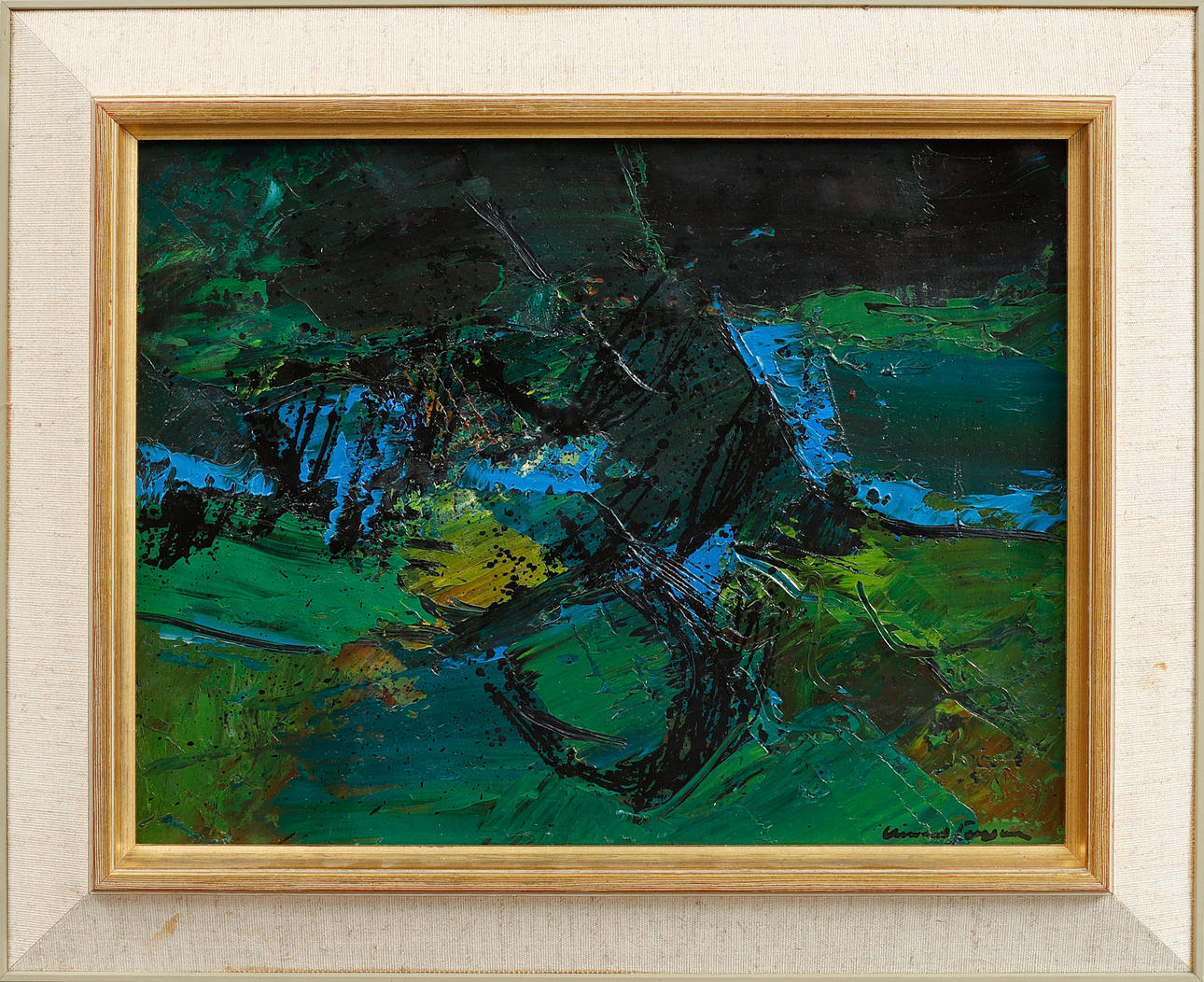 LENNART JÖNSSON. Composition, oil on canvas, signed.