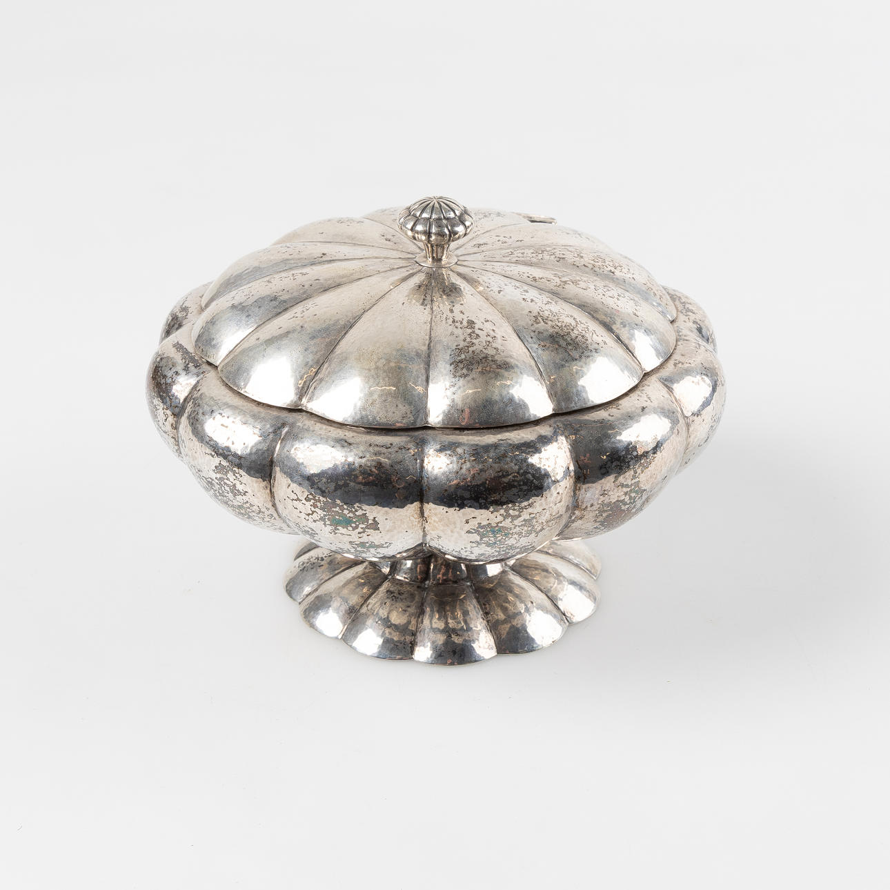 BOWL WITH LID, silver, 800.