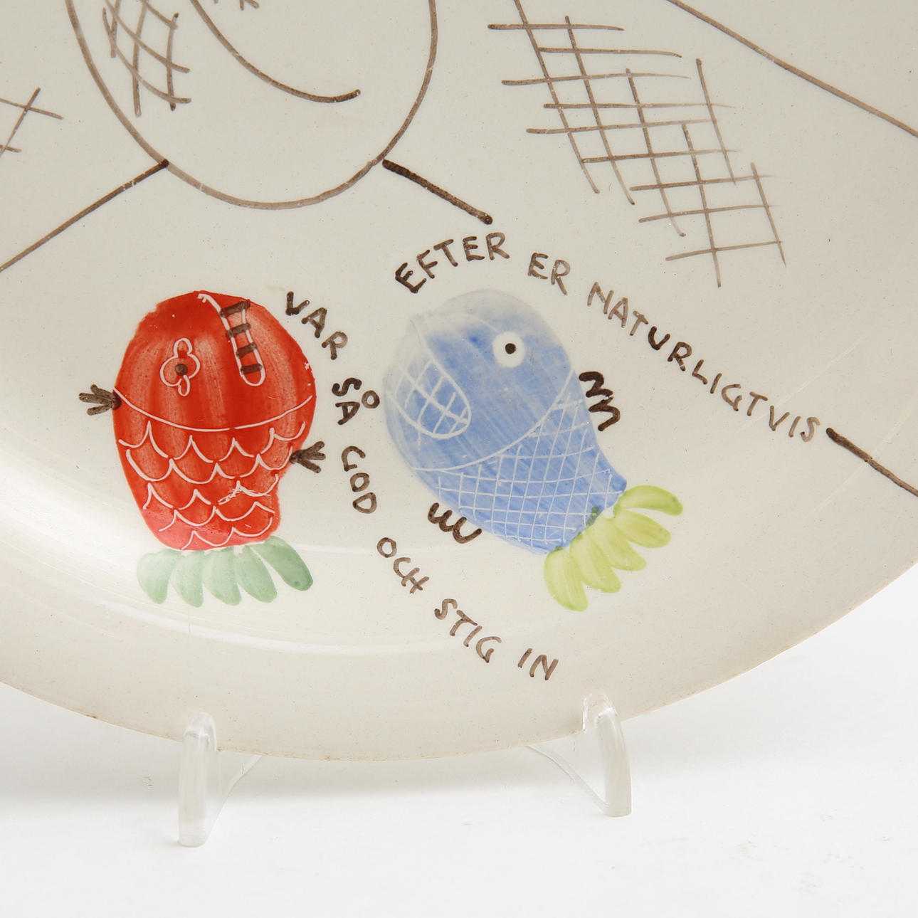 STIG LINDBERG. Plate, “Löja”, Stig Lindberg, Gustavsberg. Ceramics