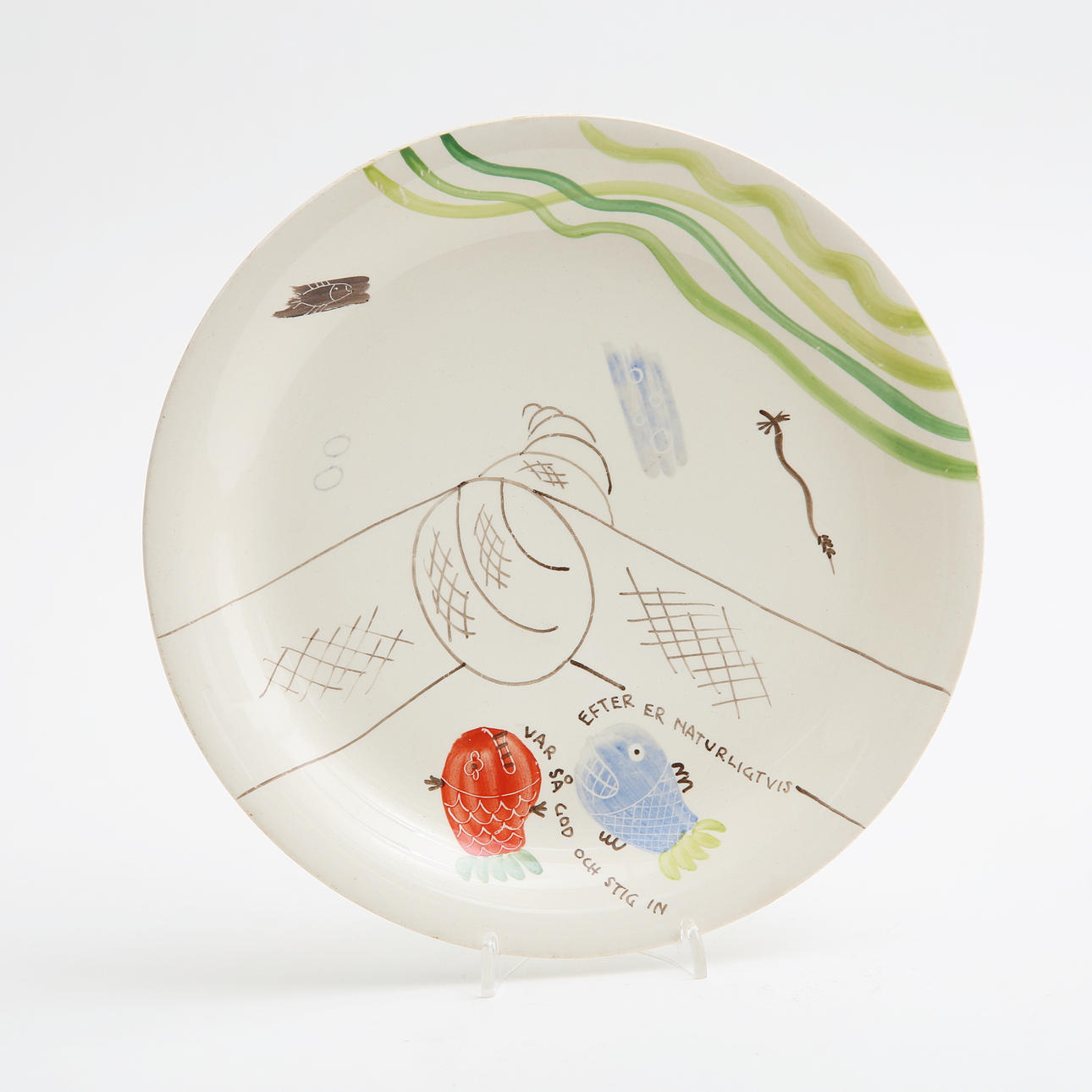 リンドベリ　ロイヤ　Loja プレート　I Lindberg STIG LINDBERG. Plate, “Löja”, Stig Lindberg, Gustavsberg. Ceramics