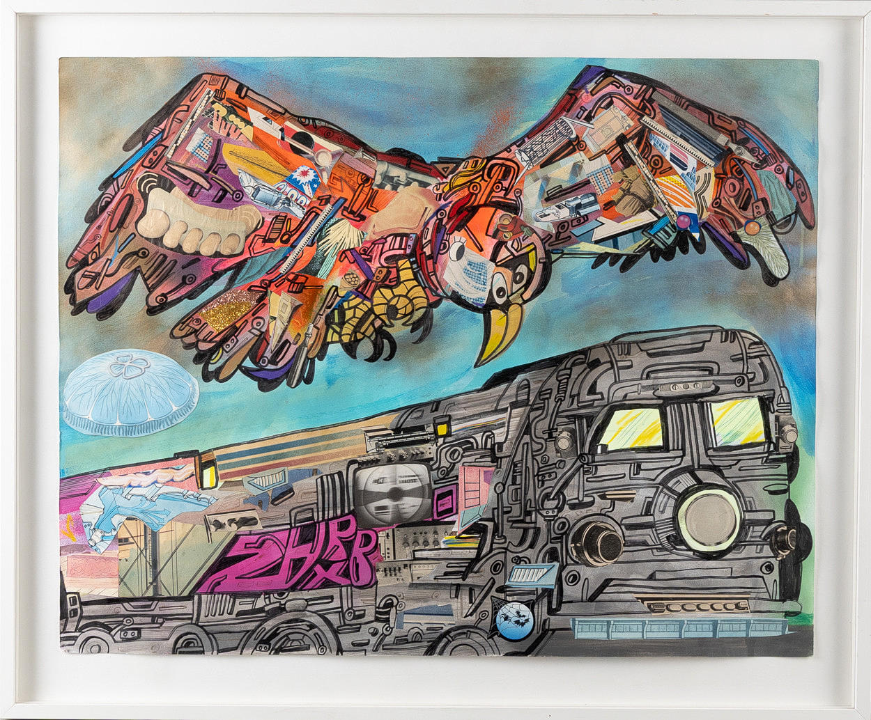 JOE GRILLO. Collage/mixed media, signed.