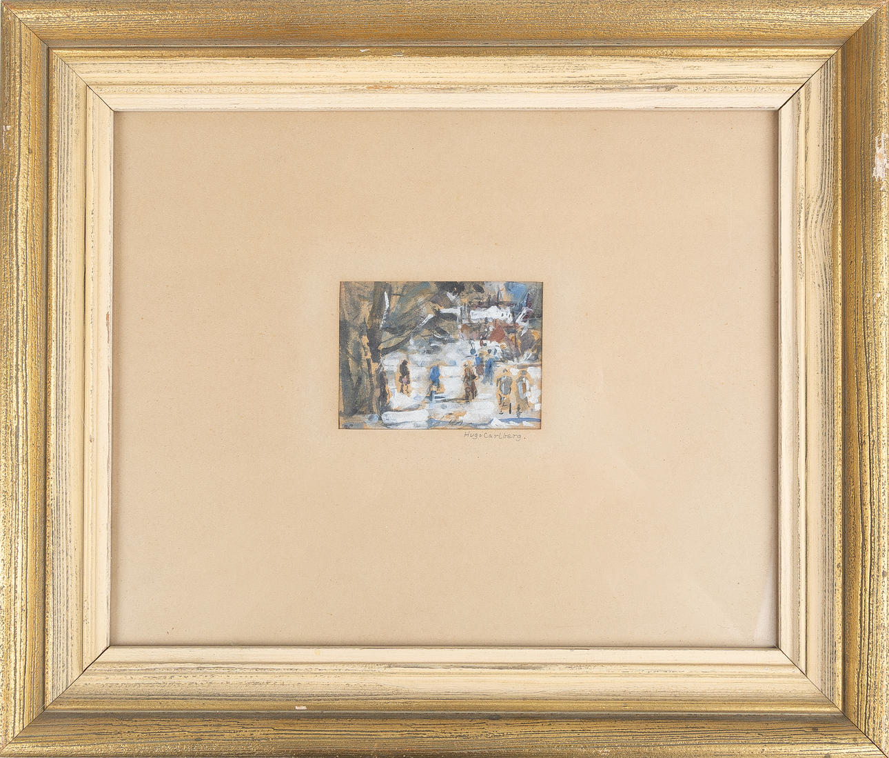 HUGO CARLBERG. Gouache on paper, signed.