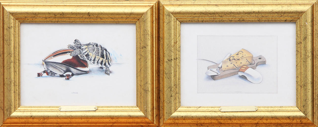 Two prints by Lasse Åberg.