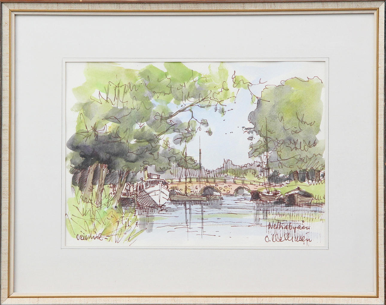 OLE MATHIESEN. WATERCOLOR, signed.