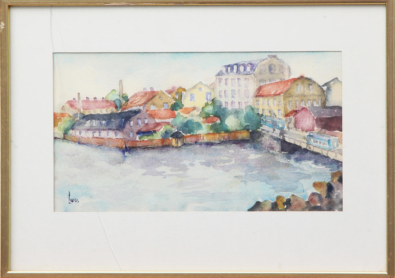 GÖTE LONG. WATERCOLOR, signed.