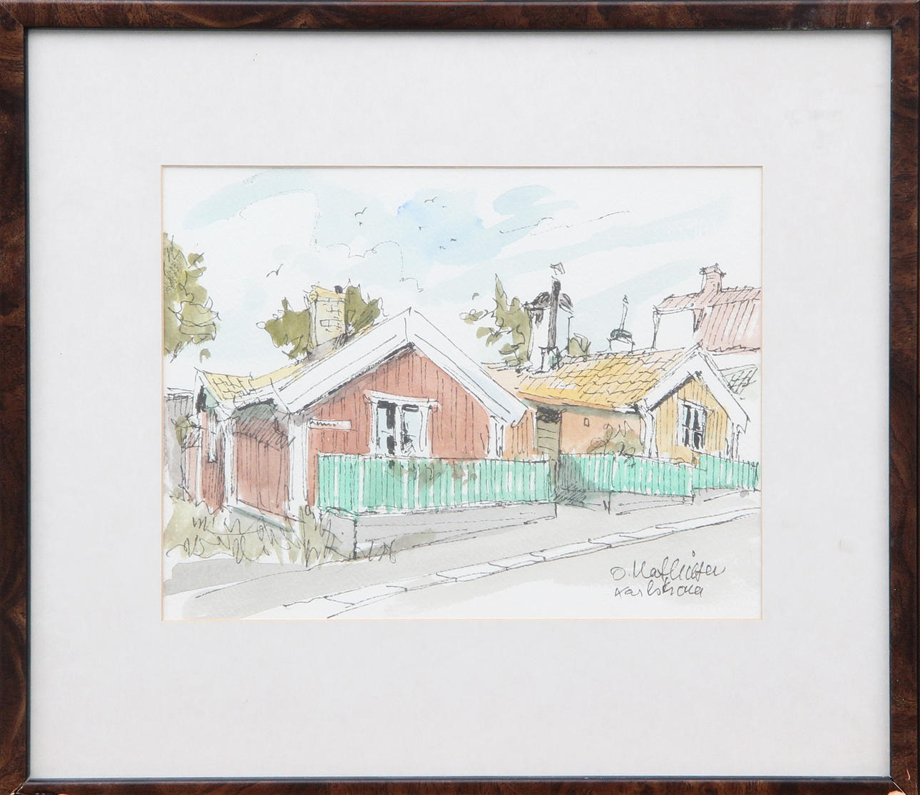 OLE MATHIESEN. A WATERCOLOUR, Karlskrona, signed.
