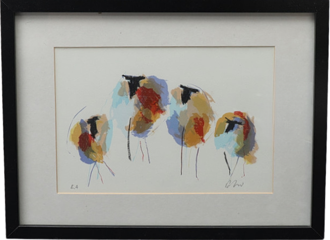 ANDERS PALMER. Motif with sheep, signed.