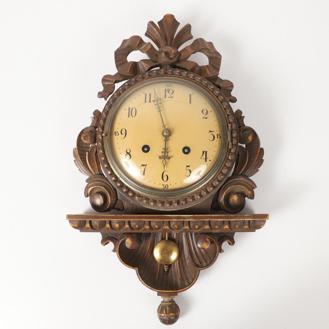 VÄGGPENDYL, trä, 1900-tal.