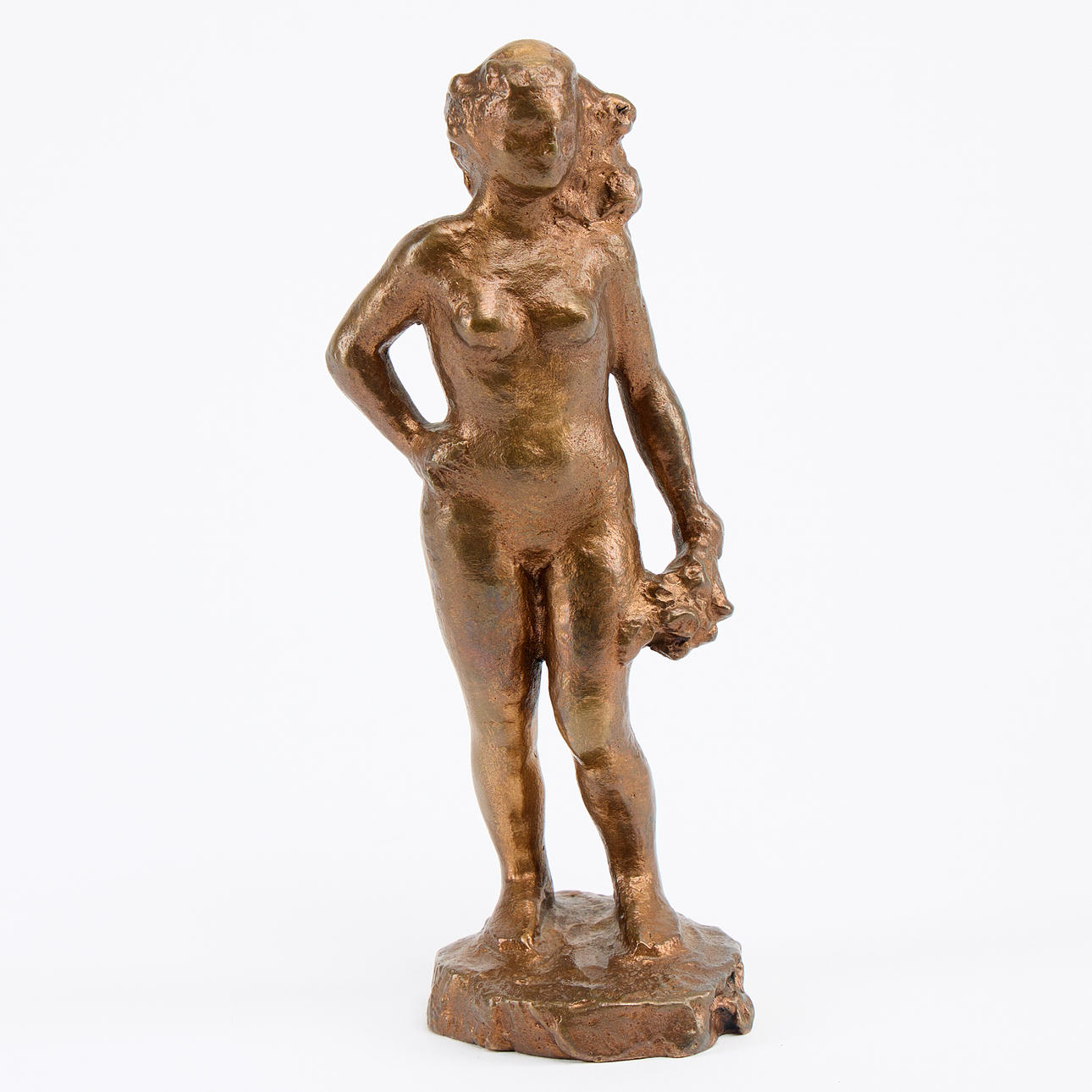 OKÄND KONSTNÄR. Standing model with flowers.