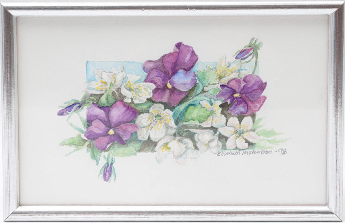 OKÄND KONSTNÄR. Flowers, watercolour, signed and dated 98.