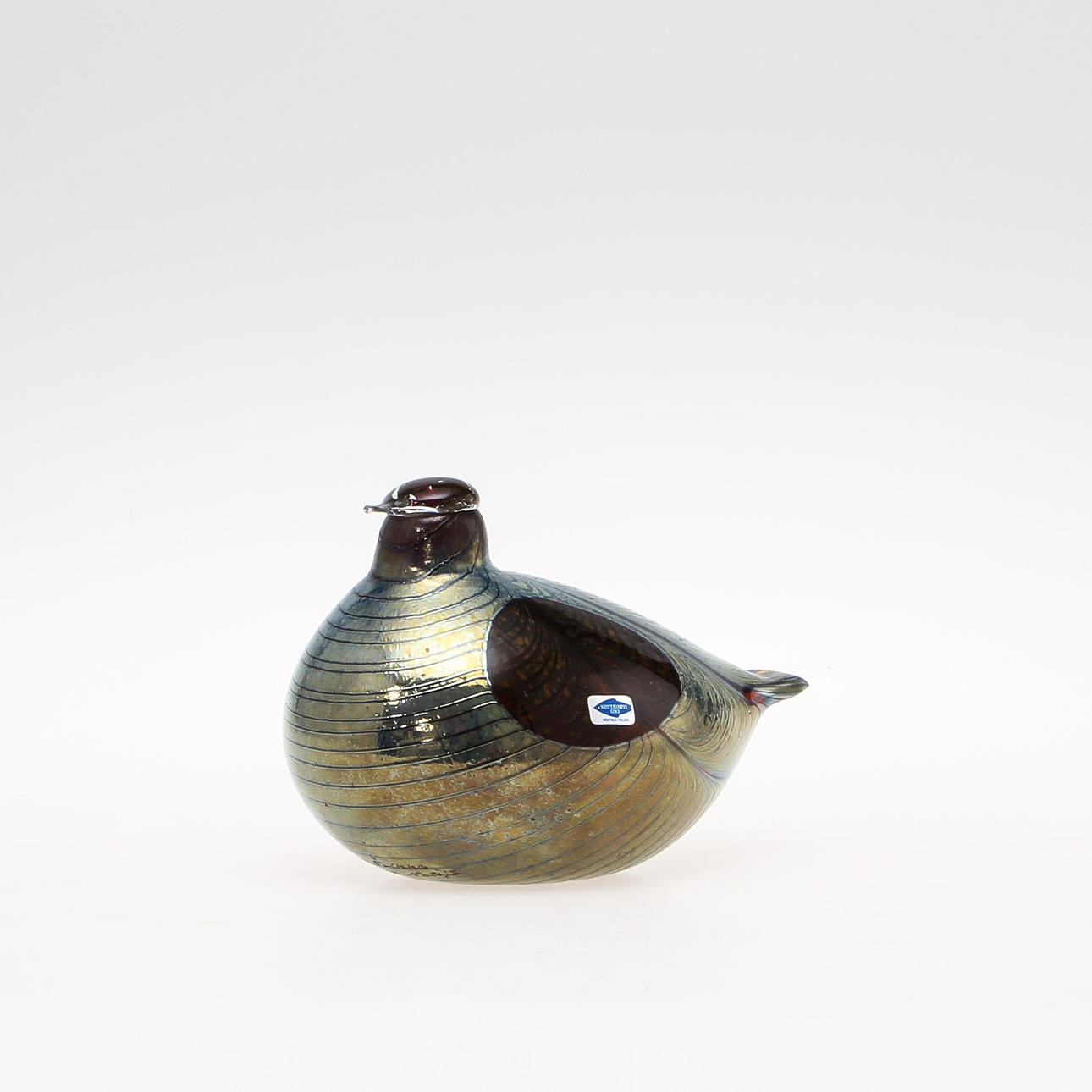 OIVA TOIKKA. Fågel, glas, sign.