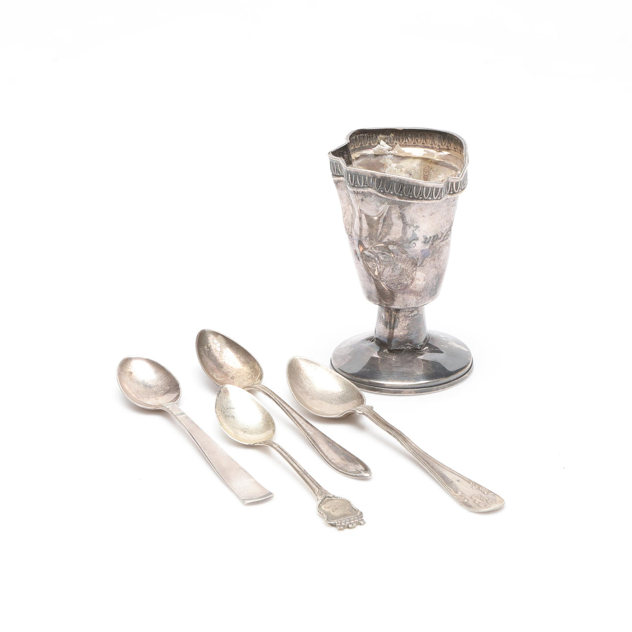 SILVER, 5 pieces, weight approx. 94 g.