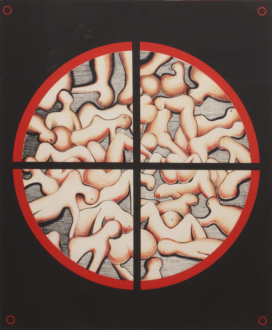 UNO SVENSSON. Composition with figures, lithograph, signed and dated -74.