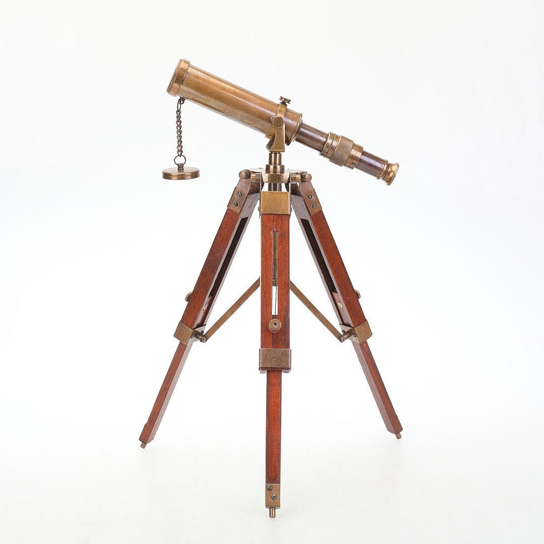 TELESCOPE. brass, table model, contemporary.