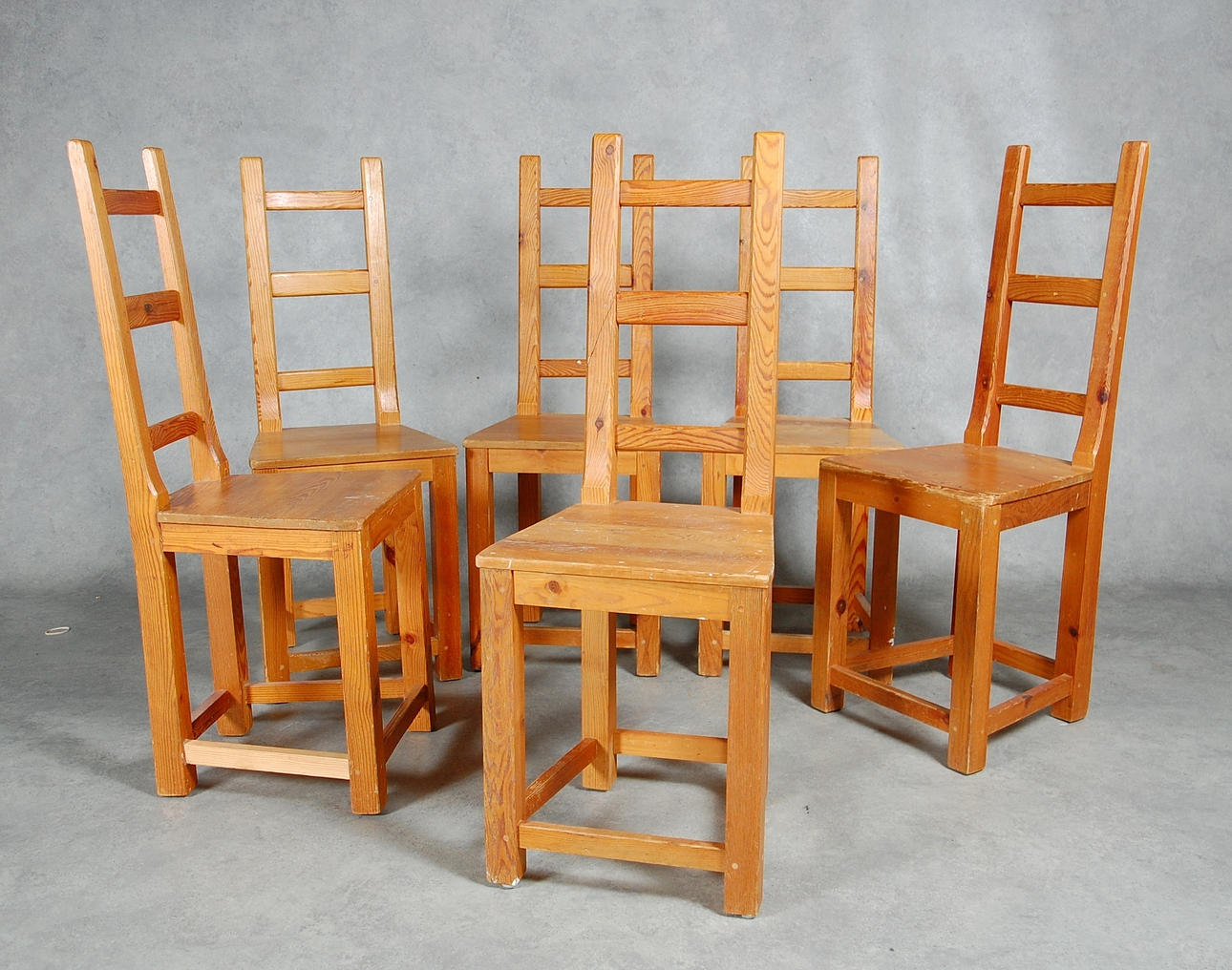 STOLAR, 6 st, Mackintosh stil, design Sven Larsson 1900-talets senare del.