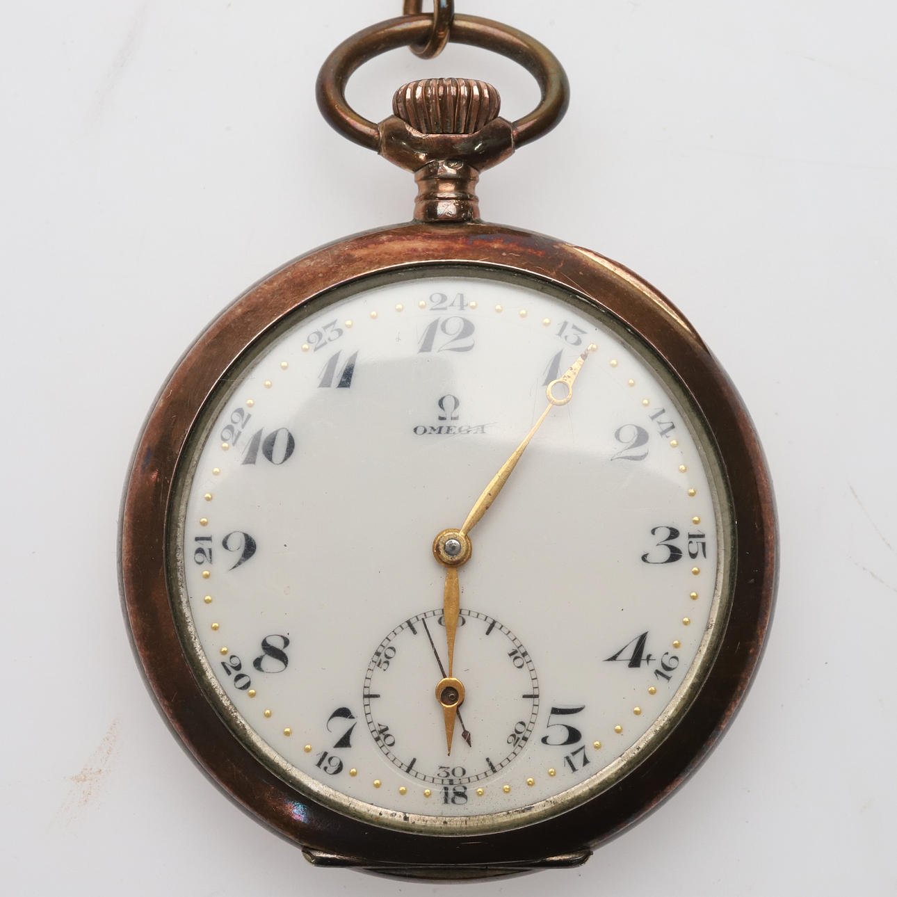 Pocket watch, Omega, Silver case.