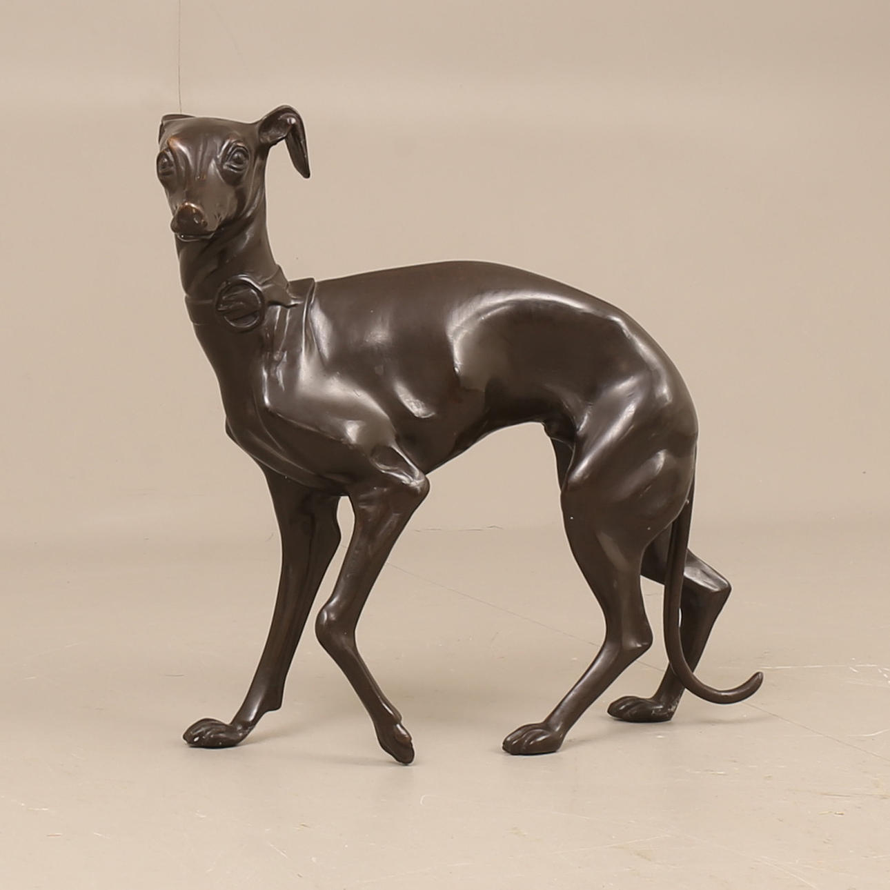 SKULPTUR, vinthund, brons, 1900-tal.